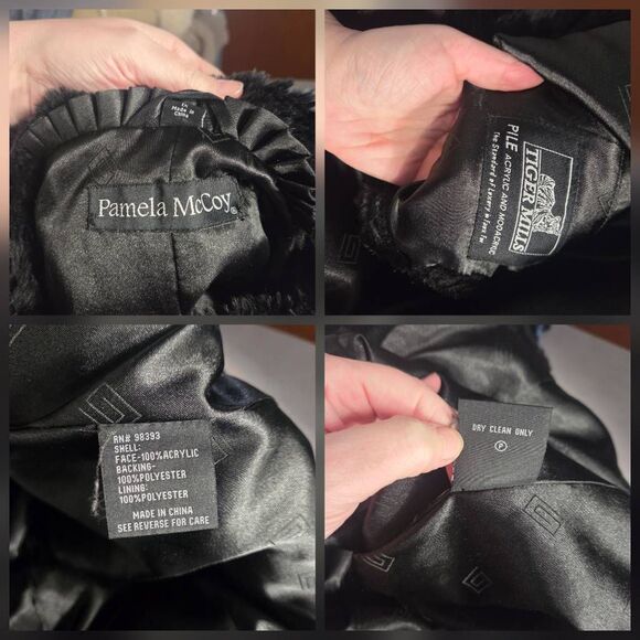 VTG Pamela McCoy Tiger Mills Faux Fur Coat Sz. 1X - Picture 4 of 7